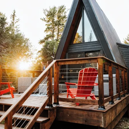 The Sugar Shack, a cozy A-Frame cabin located outside Sussex, New Brunswick.