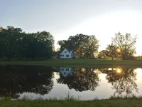 Tiny home cabin by the pond