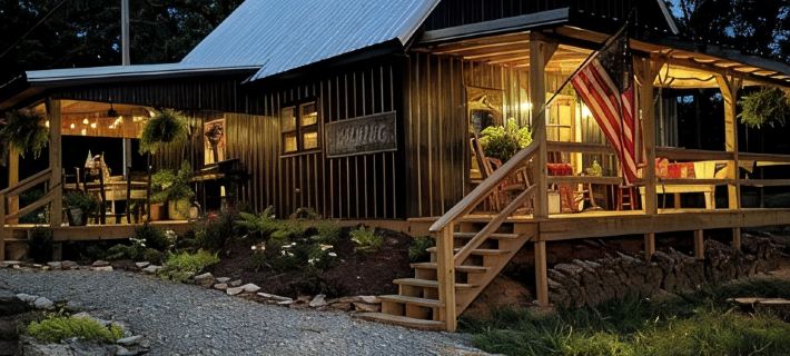 Flat Creek Cabin at Riverbend Farm in Evening Shade Arkansas Hotels in Sharp County