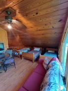 Cozy private cabin on 10 acres with 300+ feet of water front. Pet friendly.