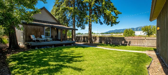Whitefish Downtown Cottage on the River Trail with views of Big Mountain Hotels in Whitefish