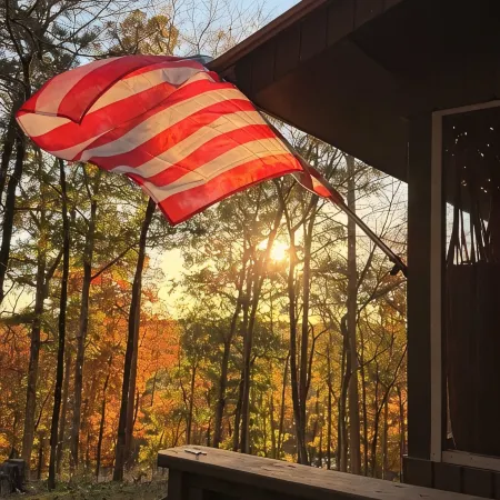 Buckeye cabin is nestled in the woods with access to the Little Missouri River.