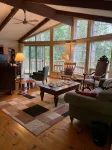Lake side cottage w- sand beach. 13 acres-forest, steams & waterfalls to explore