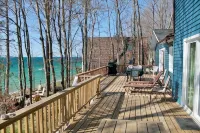 Lake Michigan Beachfront Home w/ Private Beach & Sunset Views, Sleeps 15+ - 3-Star