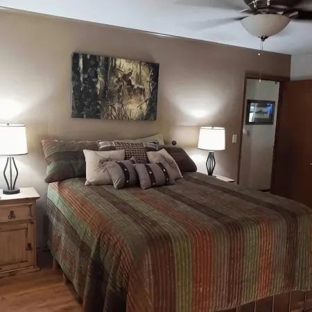 Cozy Cabin with river frontage yards from river launch for kayaking or fishing.
