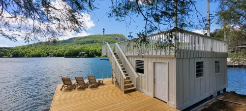 Brand New Lake Front-6 Br 7 BA Home with Direct Views of Rumbling Bald - 4-Star
