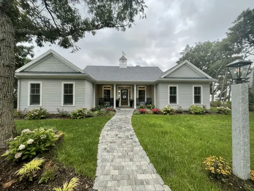 Brand new private  beachfront home in Mashpee on Waquoit Bay