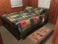 Indian Lakes Cabin with private beach and dock lake side