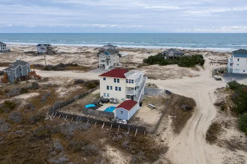 Corolla 4x4 house: Ocean views, Pool, Remodeled Master Bathroom, Wild Horses - balcony