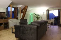 Spacious apartment with magnificent view and terrace, on the 1st floor of a villa.