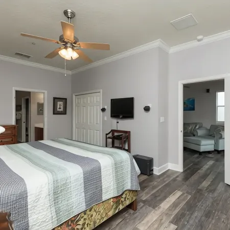 3 bedroom condo in gated comm. with private beach.  Lake view from balcony