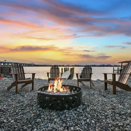 Lux Designer Lakefront Home with Views, Firepit, Dock, Kayaks, and up to 2 Dogs