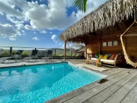 New villa with swimming pool, magnificent view of the caribbean sea, 1 'from the beach - 2つ星