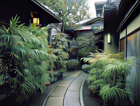 료칸 안뜰 이미지