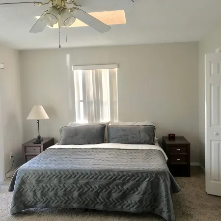 Spacious king size bed beach side and sunny