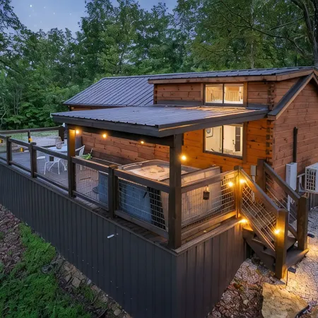 The Mighty Acorn, Bungalow is a delightful cozy tiny home in the woods.