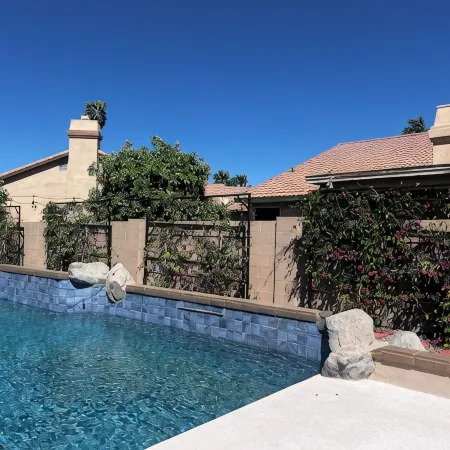 Spacious 5 bedroom home with pool and games.