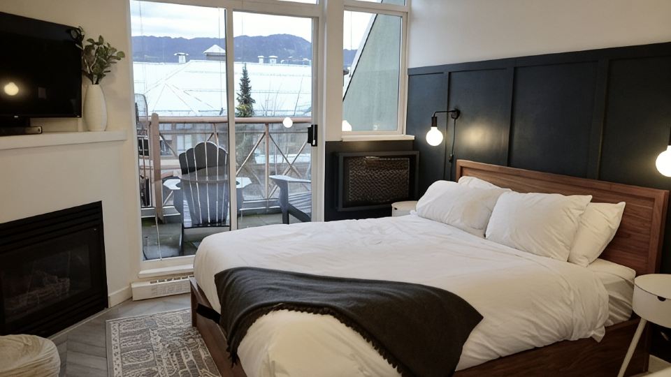 Modern Whistler Village Studio with Mountain Views