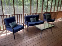 Cozy Cabin with Dock, Huge Screen-in Porch, Fire Pit, Fast WiFi and Pet Friendly - Hytter