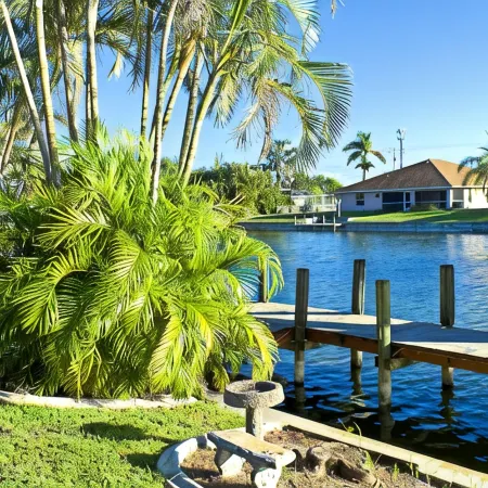 Cape Coral, large villa, heated pool, on canal, fishing, free Wi-Fi, fireplace
