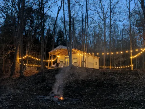 Custom Design Safari Tent Overlooking a Serene Running Creek & Natural Waterfall - Boutique