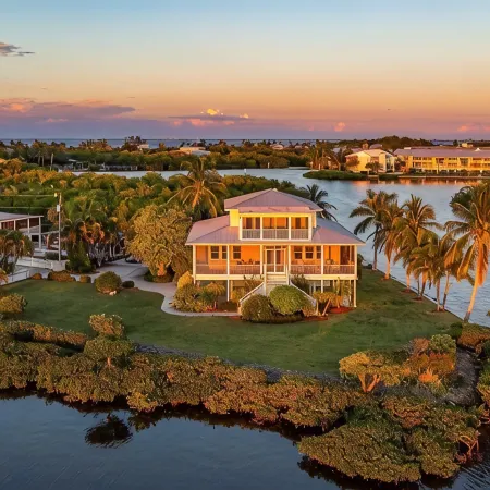 Large home on private penninsula with waterfront and views on three sides.