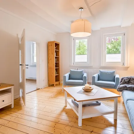 Modern apartment in a half-timbered house in the city center