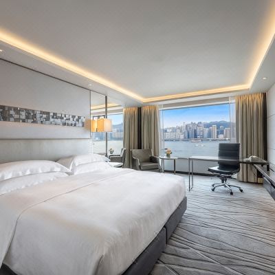 大床 豪華房 維多利亞港景觀 香港海景嘉福洲際酒店優惠