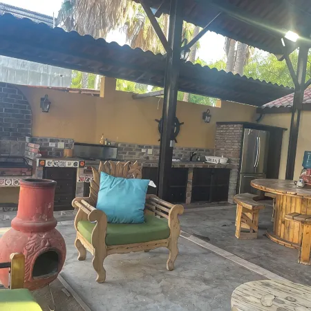 Spacious Palapa half a block of waterfront.