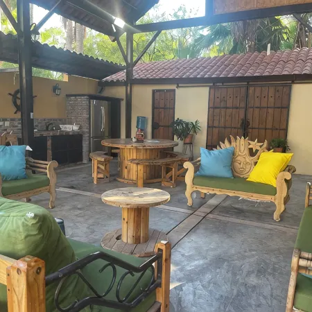 Spacious Palapa half a block of waterfront.