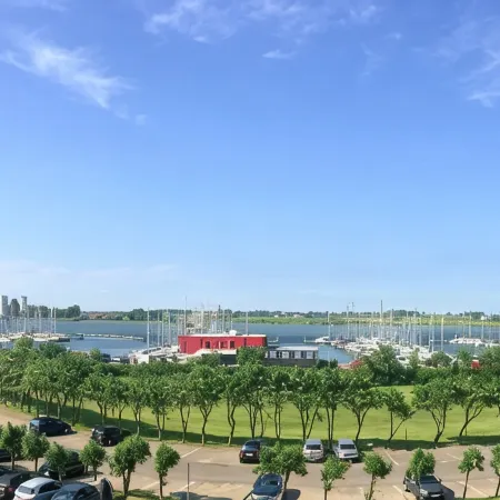 Your apartment with a wonderful panoramic view of the Burgtiefe marina