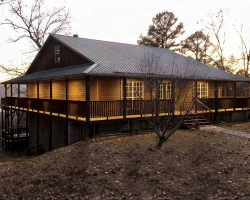 Secluded 3 Acres on the White River.  Custom Cabin with HotTub and Fire Pit!!! Hotels in Izard County