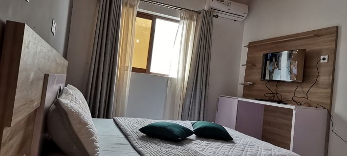 Modern two-rooms spacious apartment with pool, terrace,amazing sea and town view Отели в г. Фако