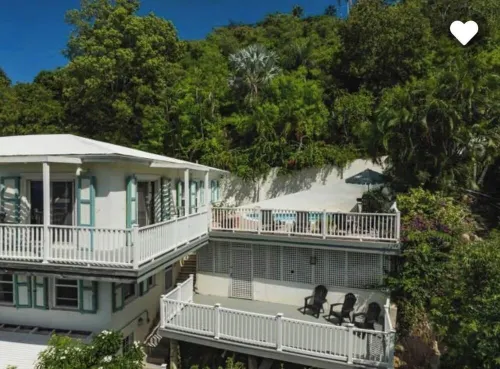 Quiet hillside villa with expansive sea, beach, and mountain views...
