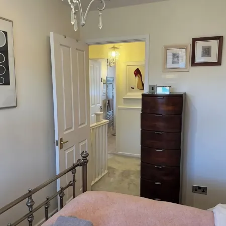 Cosy home in quiet cul-de-sac. Private fenced garden and free parking.