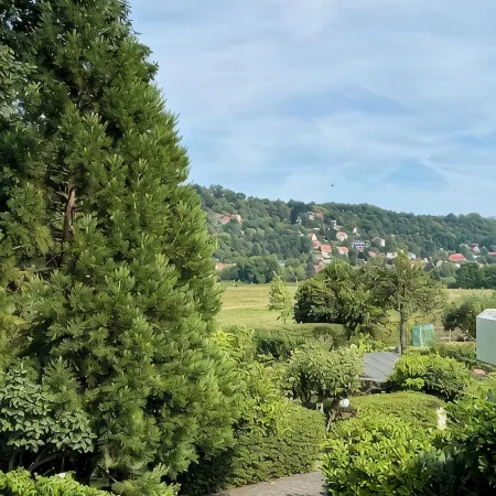 apartment for 4 people with kitchen & balcony, view of the Elbe & free Wi-Fi