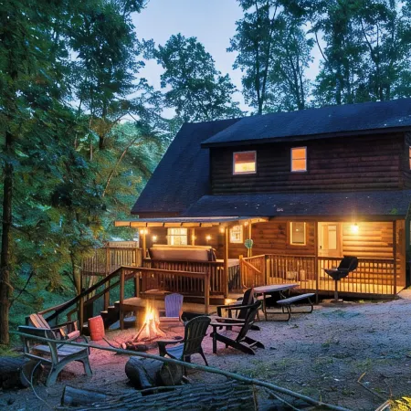 Lakeside Cabin: Private Dock - Canoe & Kayaks - HotTub -PetFriendly -Arcade Game