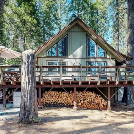 Blue Lake Springs Cabin Near Lake: Hot Tub, Fire Pit, Outdoor Shower, Pets, BBQ