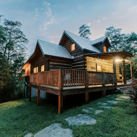 VALKYRIE Secluded Romantic River Cabin River and Mountain Views Log/Stone Cabin