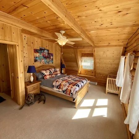 The Creek-Side Cabin: Spa, Fire Pit, 5 Star, AC, Big Deck, Quiet, Walk to Town