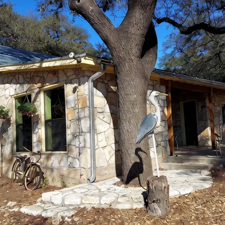 Cozy, private waterfront stone cabin on the north shore of Lake Travis