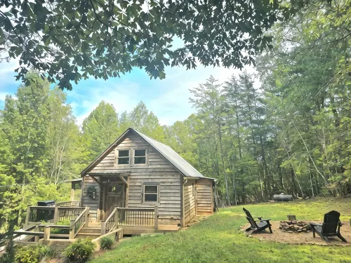 Cozy Cabin w/Loft Bedroom * Firepit * Creek Access - Hytter