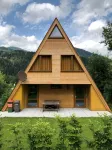 Family-friendly A-frame house in the lake and bike paradise of the Nockberge のホテル