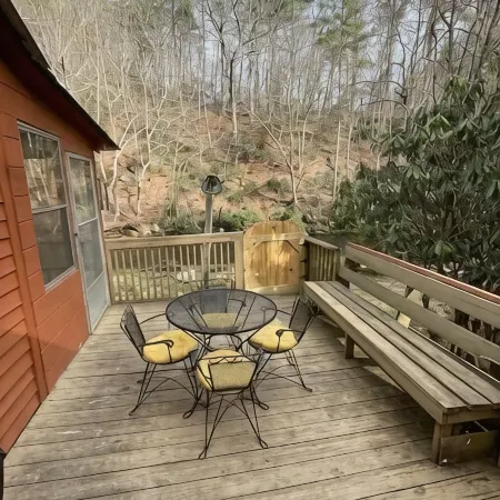 Cozy creek side cabin.  Pet Friendly.   Single Story, with ramp at entry