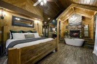 Rustic Romance- Couple's Dream w/Jacuzzi Tub, Hot Tub, & Balcony Swing Bed - Romantic