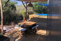 Atypical, set on the beach with direct access, swimming pool, barbecue, pets allowed - Alphydda