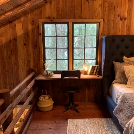 The Hide & Seek: vintage modern forest cabin with sauna