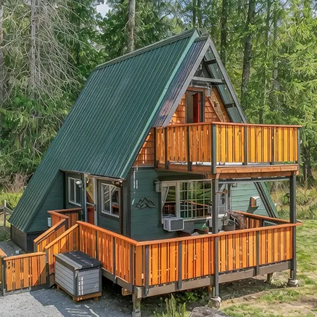 A-Frame @ Entrance to Rainier w/ Hot Tub & WiFi