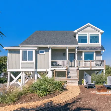 Ocean & Wetland views, 3 decks, steps from the beach,  4 BRs, sleeps 10.