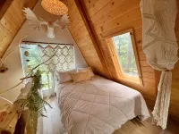 Magic Mushroom A-Frame Cabin with wood-burning hottub